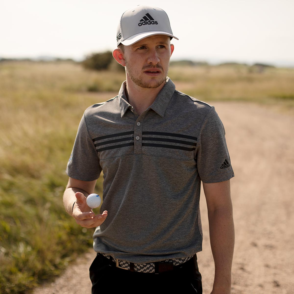 adidas heather golf polo